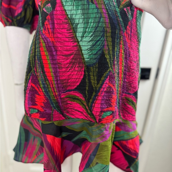 FARM RIO Midnight Leaves Mini Dress Size Small. - Picture 5 of 14